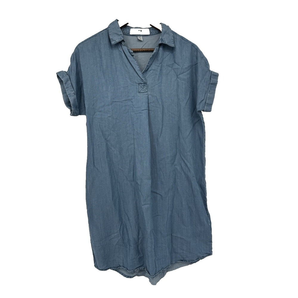 Thread & Supply Chambray‎ Denim Tencel Shift Dress Womens S mini teacher capsule